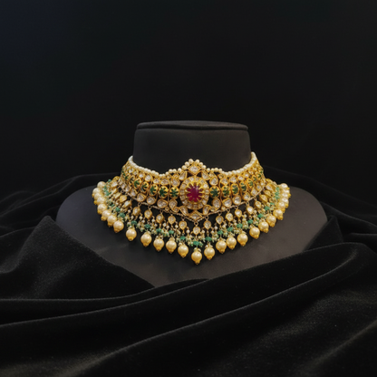 Polki Necklace Diamond Necklace pure silver jewelry indian wedding Jewelry indian bridal jewelry cocktail jewelry 925 silver jewelry-SHABURIS
