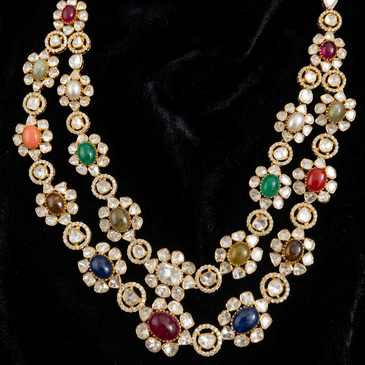 Diamond Necklace pure silver jewelry indian wedding Jewelry indian bridal jewelry cocktail jewelry 925 silver jewelr-SHABURIS