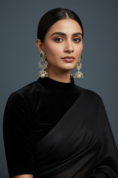 Diamond Jhumka Diamond Earrings 925 Silver Jewelry Silver Earrings - SHABURIS