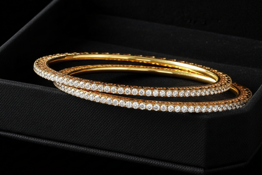 Diamond bangle,stone bangle,silver jewelry,gold bangle,wedding jewelry,white stone bangle,bridal jewelry,925 silver jewelry - SHABURIS