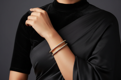 Diamond bangle,stone bangle,silver jewelry,gold bangle,wedding jewelry,white stone bangle,bridal jewelry,925 silver jewelry - SHABURIS