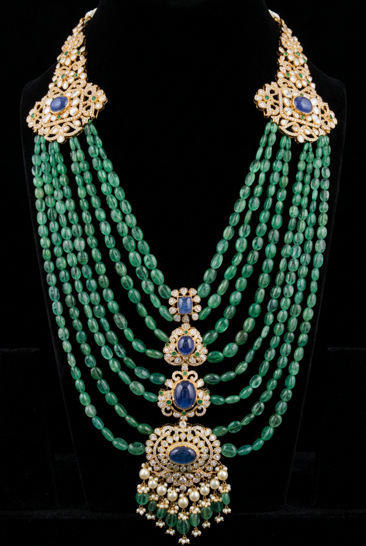 Emerald Jewelry Polki Necklace Diamond Necklace Beaded Necklace Tanzanite Necklace Diamond Jewelry Moissanite Necklace Bridal-SHABURIS