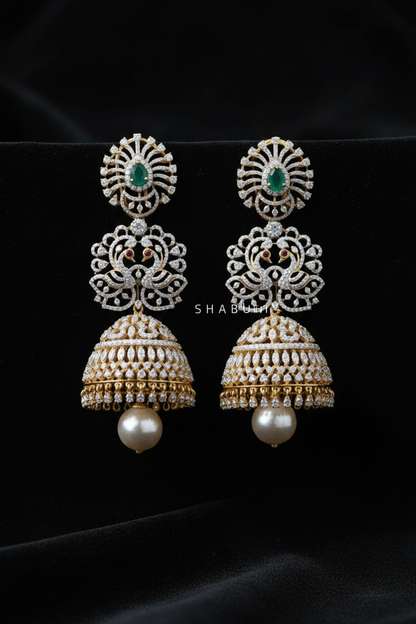 Polki Studs Polki Earrings Cocktail Earrings Diamond Studs Diamond Earrings Simple Studs Pearl Studs 925 Silver Earrings Silver Jewelry - SHABURIS