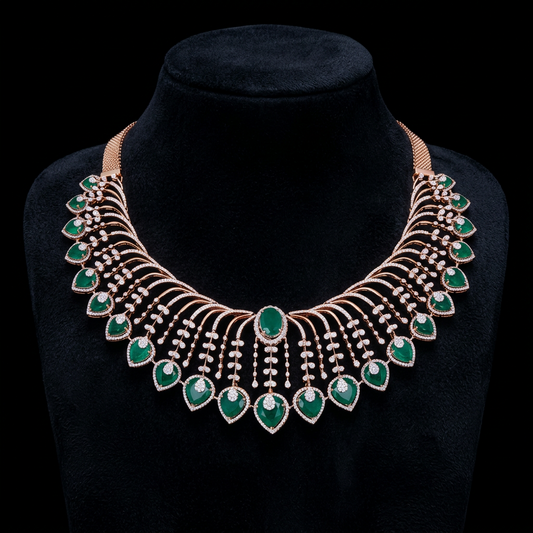 Nakshi Jewelry Polki Necklace Diamond Necklace Beaded Necklace Tanzanite Necklace Diamond Jewelry Moissanite Necklace Bridal-SHABURIS