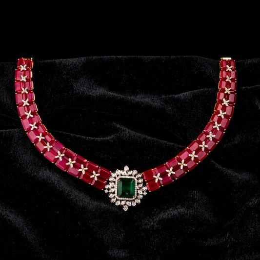 Ruby kante diamond kante diamond necklace silver jewelry 925 silver jewelry Diamond Jewelry emerald Necklace Bridal-SHABURIS