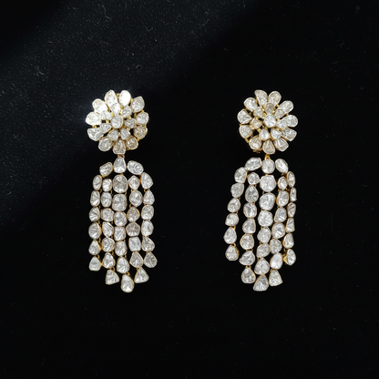 Polki Studs Polki Earrings Cocktail Earrings Diamond Studs Diamond Earrings Simple Studs Pearl Studs 925 Silver Earrings Silver Jewelry - SHABURIS