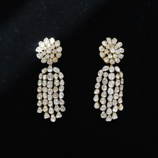 Polki Studs Polki Earrings Cocktail Earrings Diamond Studs Diamond Earrings Simple Studs Pearl Studs 925 Silver Earrings Silver Jewelry - SHABURIS