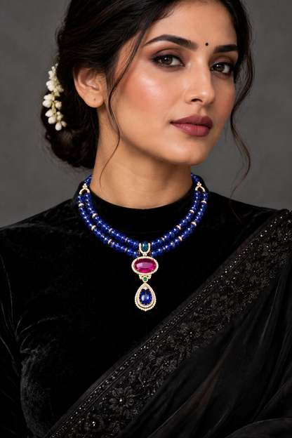 Sabyasachi Jewelry Polki Necklace Diamond Necklace Tanzanite Necklace Diamond Jewelry -SHABURIS