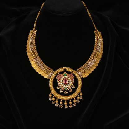 Nakshi Jewelry kasu Necklace antique Necklace gold Necklace beaded Necklace Diamond Jewelry Bridal jewelry-SHABURIS