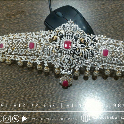 Diamond Vaddanam,South Indian Jewelry,Vaddanam,Kids Vaddanam,hip chain,diamond vaddanam,pure Silver indian jewelry - SHABURIS