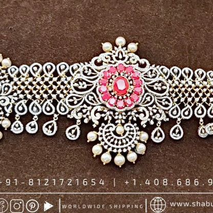 Diamond Vaddanam,South Indian Jewelry,vadiyanam,Kids Vaddanam,hip chain,925 silver jewelry pure Silver indian jewelry - SHABURIS