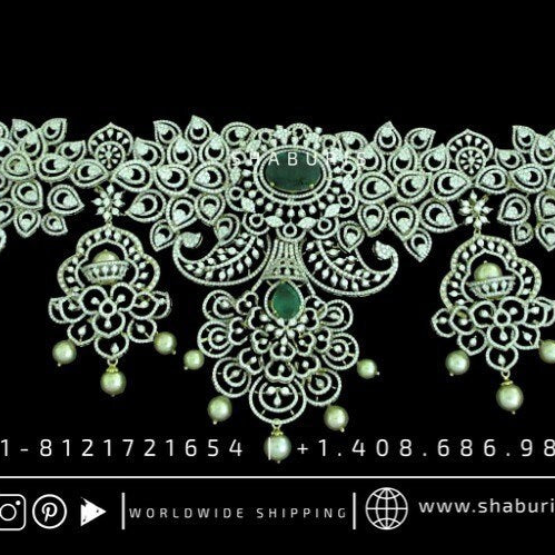 Diamond Vaddanam,South Indian Jewelry,vadiyanam,Kids Vaddanam,hip chain,925 silver jewelry pure Silver indian jewelry - SHABURIS