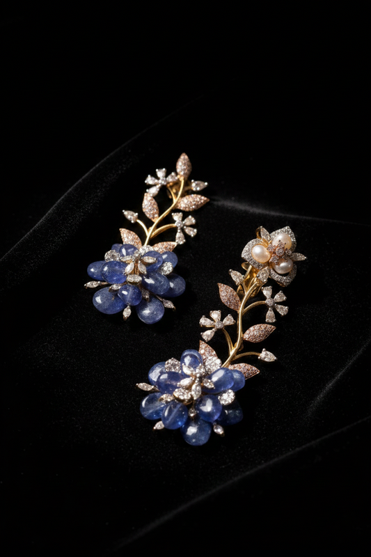 Polki Studs Polki Earrings Cocktail Earrings Diamond Studs Diamond Earrings Simple Studs Pearl Studs 925 Silver Earrings Silver Jewelry - SHABURIS