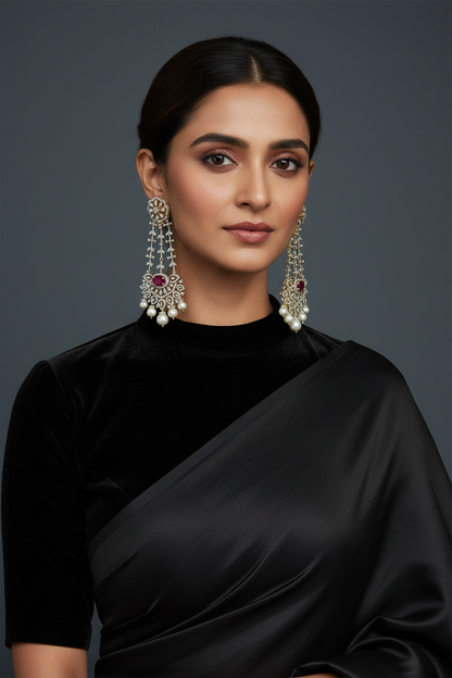 Polki Studs Polki Earrings Cocktail Earrings Diamond Studs Diamond Earrings Simple Studs Pearl Studs 925 Silver Earrings Silver Jewelry - SHABURIS