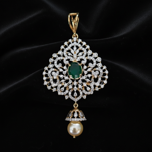 Diamond Tikka Diamond Pendant pure silver jewelry indian wedding Jewelry indian bridal jewelry cocktail jewelry 925 silver jewelr-SHABURIS
