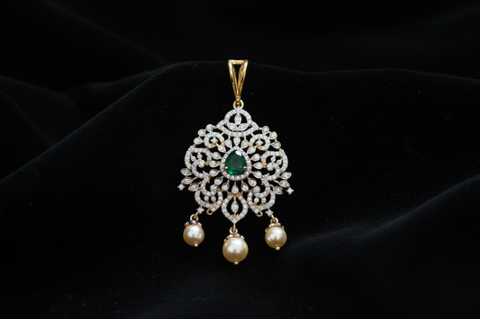 Diamond Tikka Diamond Pendant pure silver jewelry indian wedding Jewelry indian bridal jewelry cocktail jewelry 925 silver jewelr-SHABURIS