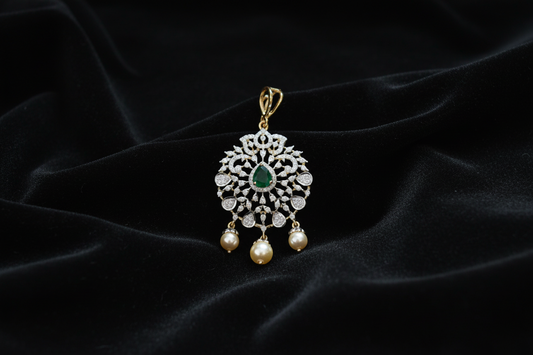 Diamond Tikka Diamond Pendant pure silver jewelry indian wedding Jewelry indian bridal jewelry cocktail jewelry 925 silver jewelr-SHABURIS