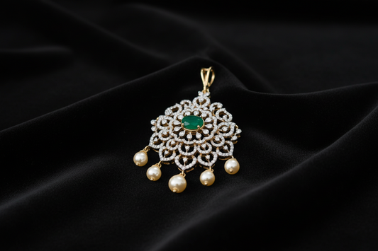 Diamond tikka Diamond Pendant pure silver jewelry indian wedding Jewelry indian bridal jewelry cocktail jewelry 925 silver jewelr-SHABURIS