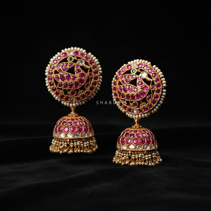 Polki Studs Polki Earrings Cocktail Earrings Diamond Studs Diamond Earrings Simple Studs Pearl Studs 925 Silver Earrings Silver Jewelry - SHABURIS