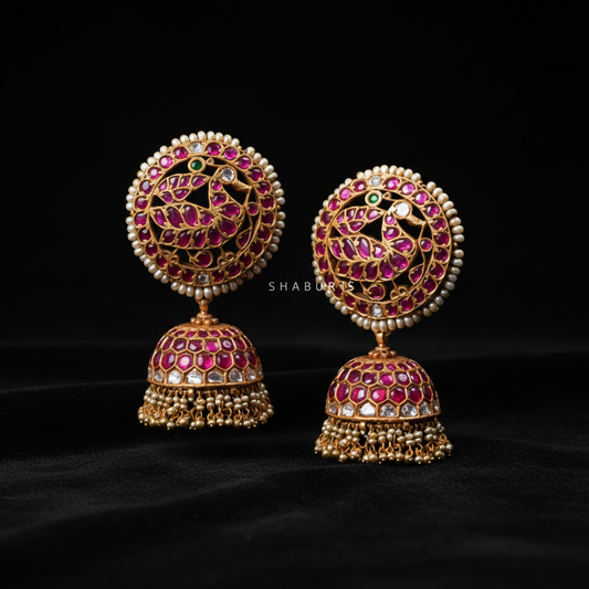 Polki Studs Polki Earrings Cocktail Earrings Diamond Studs Diamond Earrings Simple Studs Pearl Studs 925 Silver Earrings Silver Jewelry - SHABURIS