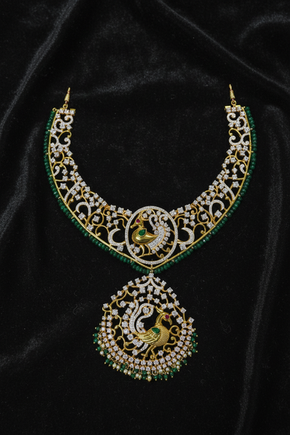 Polki Necklace Bridal Necklace Diamond Necklace 925 silver jewelry silver necklace - SHABURIS