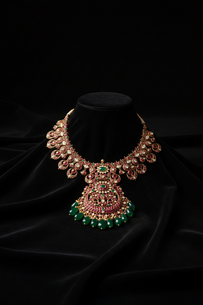 Polki Necklace Diamond Necklace Bridal Necklace 925 Silver Necklace Silver Jewelry - SHABURIS