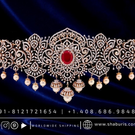 Diamond Vaddanam,South Indian Jewelry,Vaddanam,Kids Vaddanam,hip chain,diamond vaddanam,pure Silver indian jewelry - SHABURIS