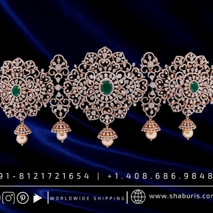 Diamond Vaddanam,South Indian Jewelry,Vaddanam,Kids Vaddanam,hip chain,diamond vaddanam,pure Silver indian jewelry - SHABURIS