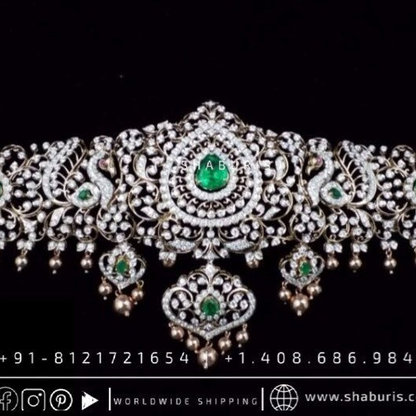 Diamond Vaddanam,South Indian Jewelry,Vaddanam,Kids Vaddanam,hip chain,diamond vaddanam,pure Silver indian jewelry - SHABURIS