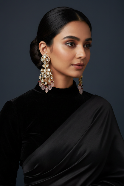 Polki Studs Polki Earrings Cocktail Earrings Diamond Studs Diamond Earrings Simple Studs Pearl Studs 925 Silver Earrings Silver Jewelry - SHABURIS