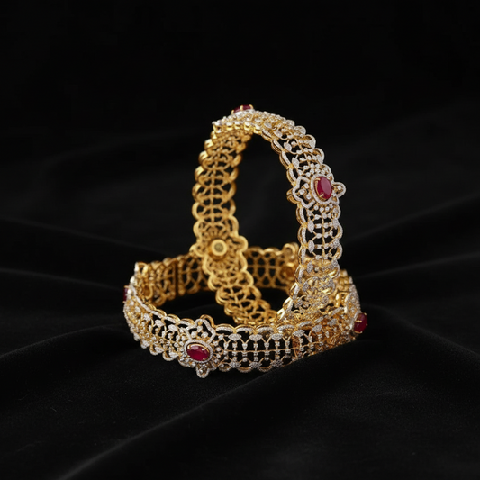 Diamond Bangles antique necklace rubies emeralds bridal diamond necklace indian jewelry designs silver jewelry wedding jewelry - SHABURIS
