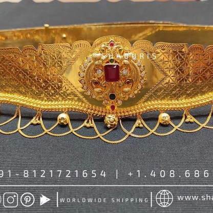 Diamond Vaddanam,South Indian Jewelry,Vaddanam,Kids Vaddanam,hip chain,diamond vaddanam,pure Silver indian jewelry - SHABURIS