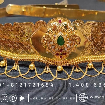 Diamond Vaddanam,South Indian Jewelry,Vaddanam,Kids Vaddanam,hip chain,diamond vaddanam,pure Silver indian jewelry - SHABURIS