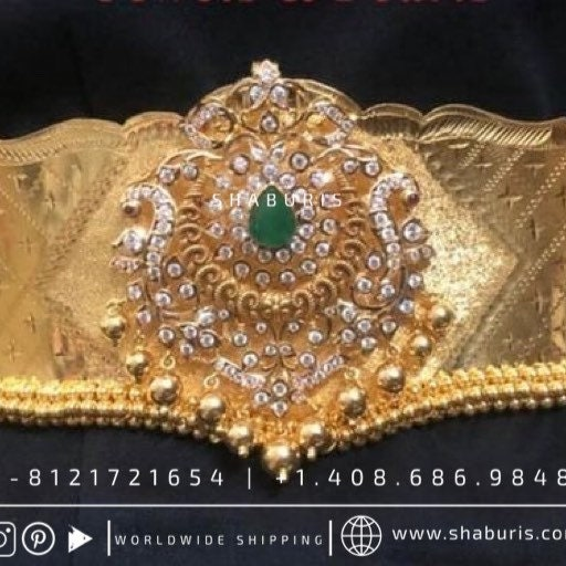 Diamond Vaddanam,South Indian Jewelry,Vaddanam,Kids Vaddanam,hip chain,diamond vaddanam,pure Silver indian jewelry - SHABURIS