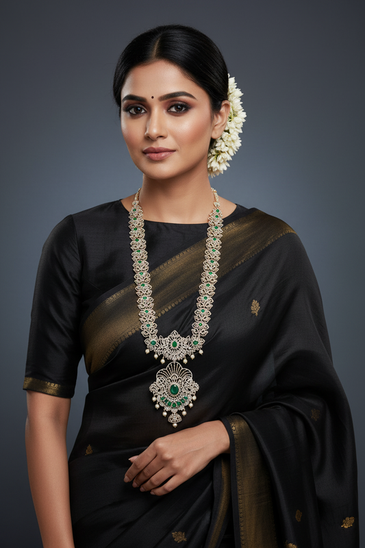 Diamond Choker Polki diamond necklace diamond vaddanam multi purpose necklace silver jewelry indian wedding jewelry - SHABURIS