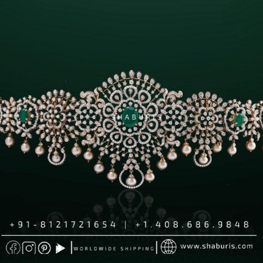 Diamond Vaddanam,South Indian Jewelry,Vaddanam,Kids Vaddanam,hip chain,diamond vaddanam,pure Silver indian jewelry - SHABURIS