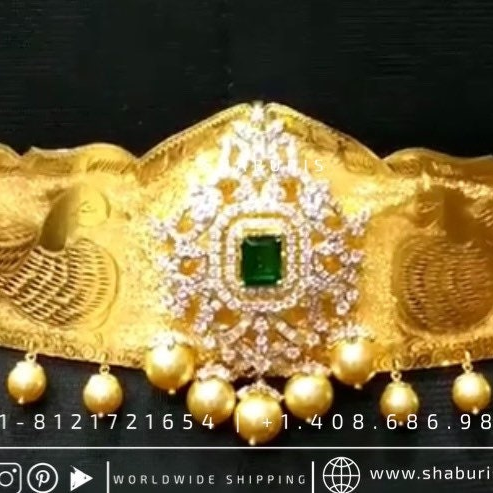Diamond Vaddanam,South Indian Jewelry,Vaddanam,Kids Vaddanam,hip chain,diamond vaddanam,pure Silver indian jewelry - NIHIRA - SHABURIS