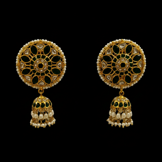 Polki Studs Polki Earrings Cocktail Earrings Diamond Studs Diamond Earrings Simple Studs Pearl Studs 925 Silver Earrings Silver Jewelry - SHABURIS