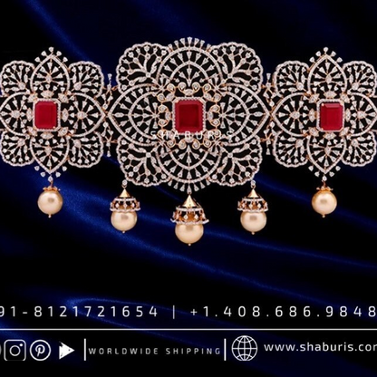 Diamond Vaddanam,South Indian Jewelry,Vaddanam,Kids Vaddanam,hip chain,diamond vaddanam,pure Silver indian jewelry - SHABURIS