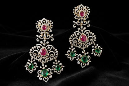 Polki Studs Polki Earrings Cocktail Earrings Diamond Studs Diamond Earrings Simple Studs Pearl Studs 925 Silver Earrings Silver Jewelry - SHABURIS