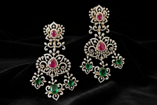 Polki Studs Polki Earrings Cocktail Earrings Diamond Studs Diamond Earrings Simple Studs Pearl Studs 925 Silver Earrings Silver Jewelry - SHABURIS
