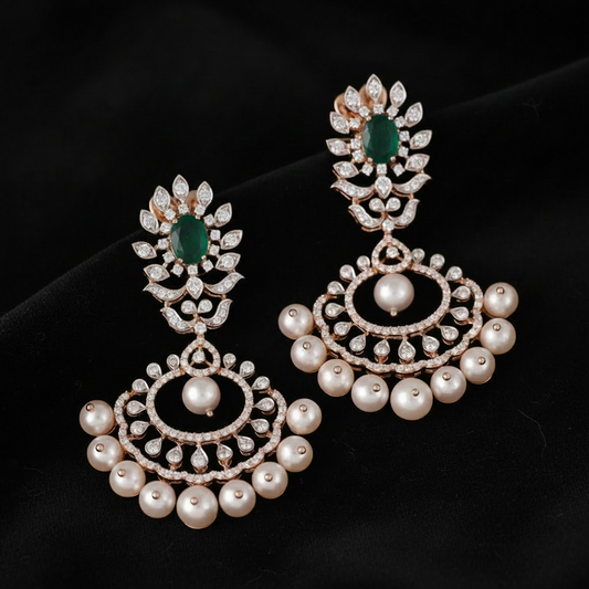 Polki Studs Polki Earrings Cocktail Earrings Diamond Studs Diamond Earrings Simple Studs Pearl Studs 925 Silver Earrings Silver Jewelry - SHABURIS