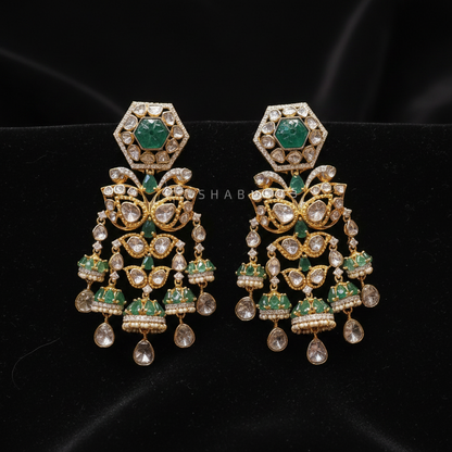 Polki Studs Polki Earrings Cocktail Earrings Diamond Studs Diamond Earrings Simple Studs Pearl Studs 925 Silver Earrings Silver Jewelry - SHABURIS