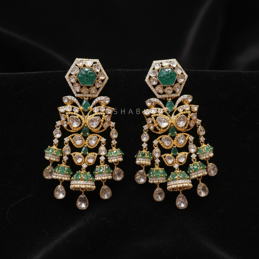 Polki Studs Polki Earrings Cocktail Earrings Diamond Studs Diamond Earrings Simple Studs Pearl Studs 925 Silver Earrings Silver Jewelry - SHABURIS