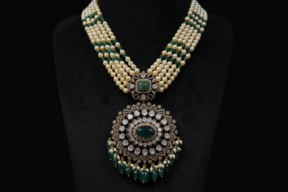Victorian pendant south sea pearl necklace emeralds bridal diamond necklace indian jewelry designs silver jewelry wedding jewelry - SHABURIS