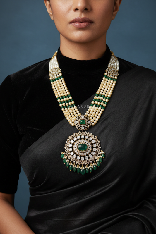 Victorian pendant south sea pearl necklace emeralds bridal diamond necklace indian jewelry designs silver jewelry wedding jewelry - SHABURIS