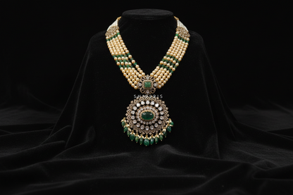 Victorian pendant south sea pearl necklace emeralds bridal diamond necklace indian jewelry designs silver jewelry wedding jewelry - SHABURIS