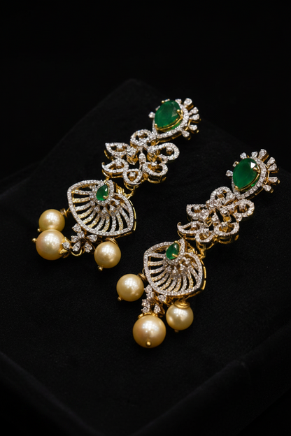 Polki Studs Polki Earrings Cocktail Earrings Diamond Studs Diamond Earrings Simple Studs Pearl Studs 925 Silver Earrings Silver Jewelry - SHABURIS