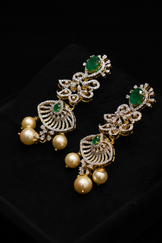 Polki Studs Polki Earrings Cocktail Earrings Diamond Studs Diamond Earrings Simple Studs Pearl Studs 925 Silver Earrings Silver Jewelry - SHABURIS