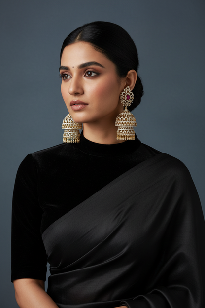Diamond Earrings Diamond Jhumkas 925 Silver Jewelry Silver Earrings - SHABURIS
